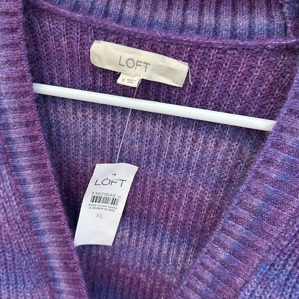 Spacedye Ribbed V-Neck Cardigan - Picture 3 of 5
